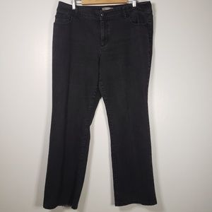 Chico's Size 3 (16) Dark Gray Wash Straight Leg